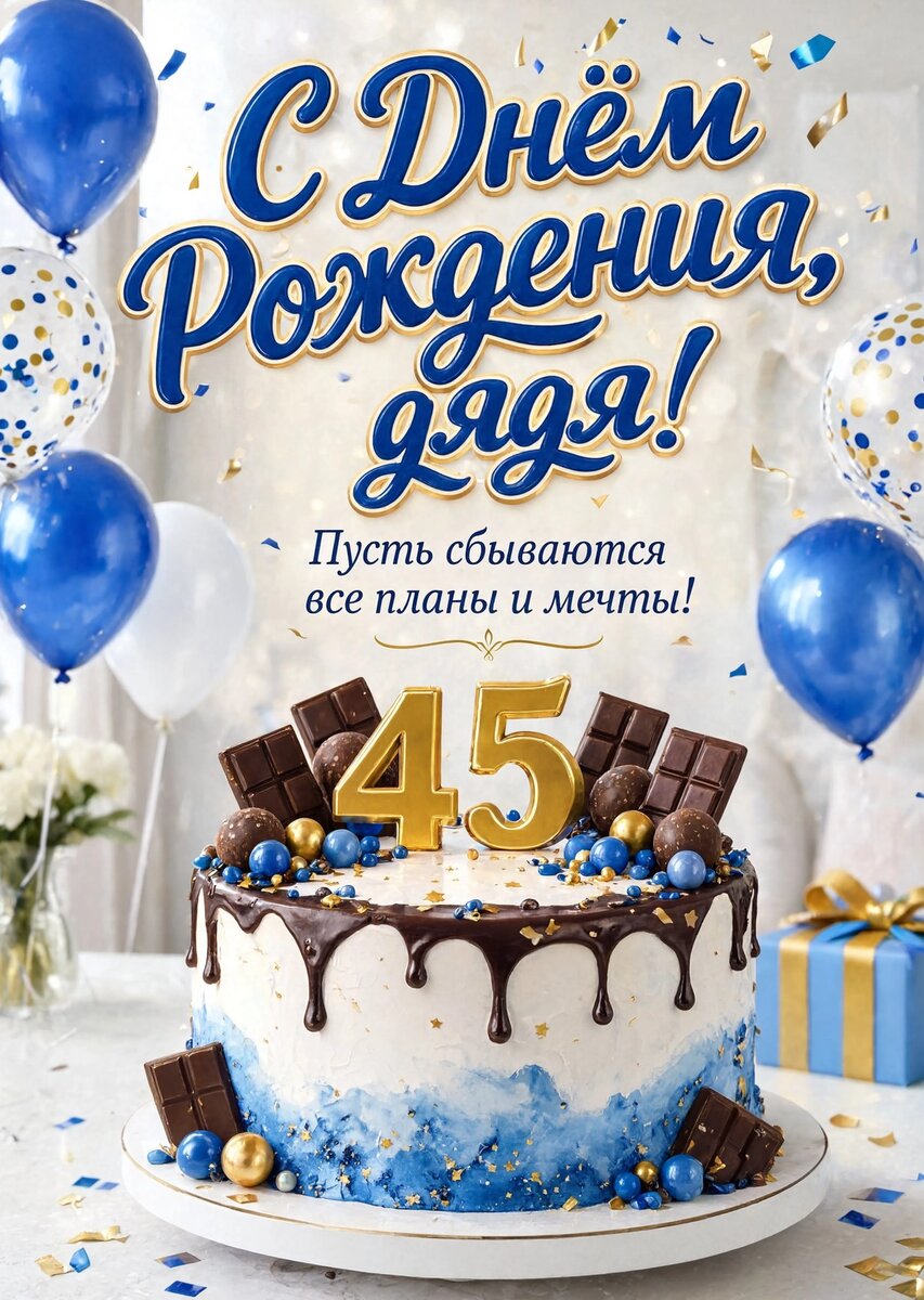 Открытка С Днём Рождения Дядя #11