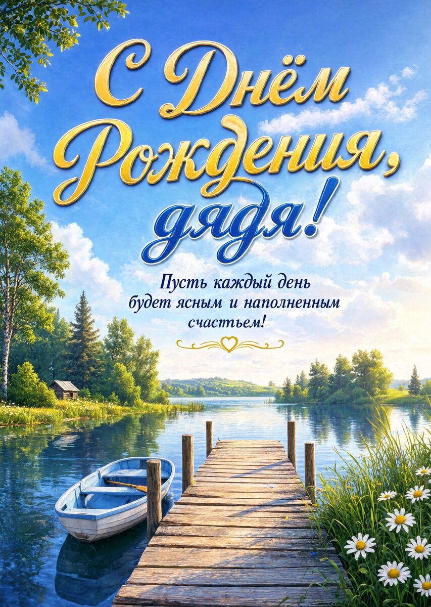 Открытка С Днём Рождения Дядя #12