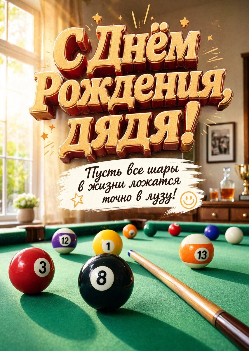 Открытка С Днём Рождения Дядя #16