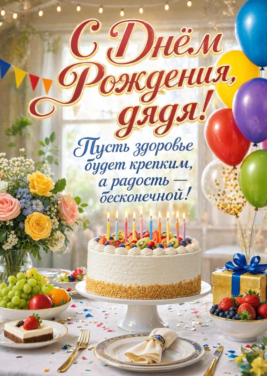 Открытка С Днём Рождения Дядя #19