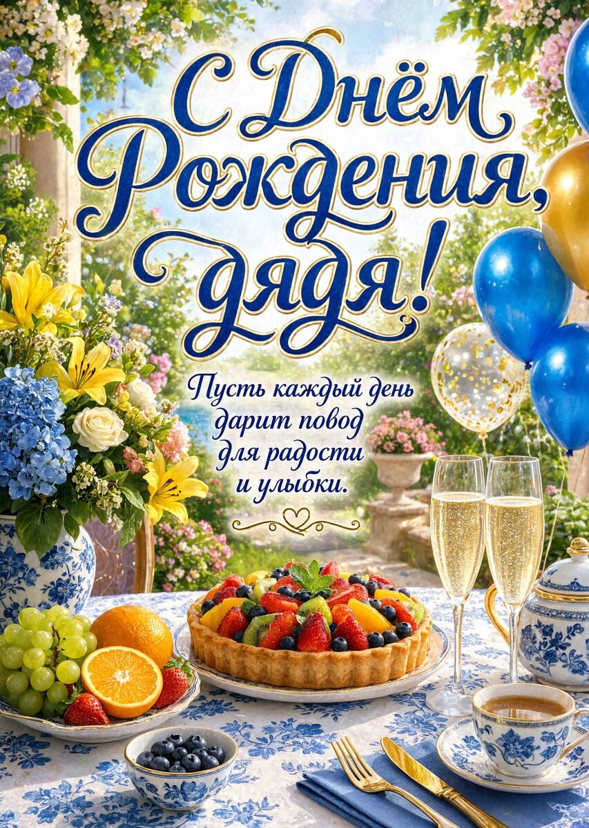 Открытка С Днём Рождения Дядя #22