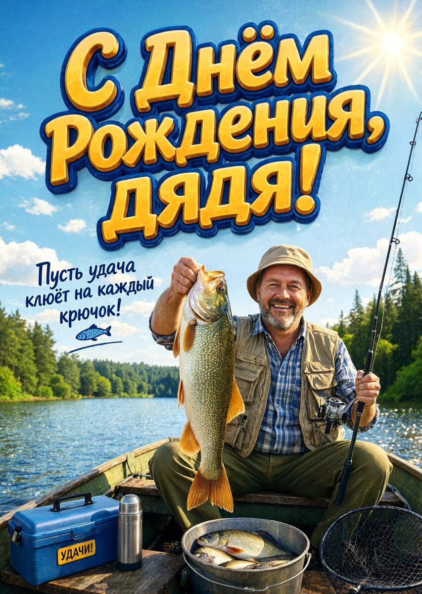 Открытка С Днём Рождения Дядя #24