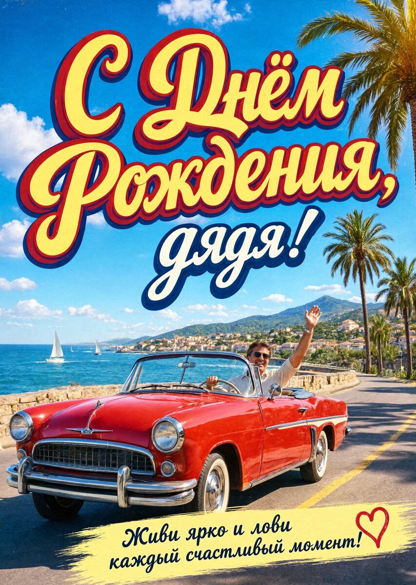 Открытка С Днём Рождения Дядя #26
