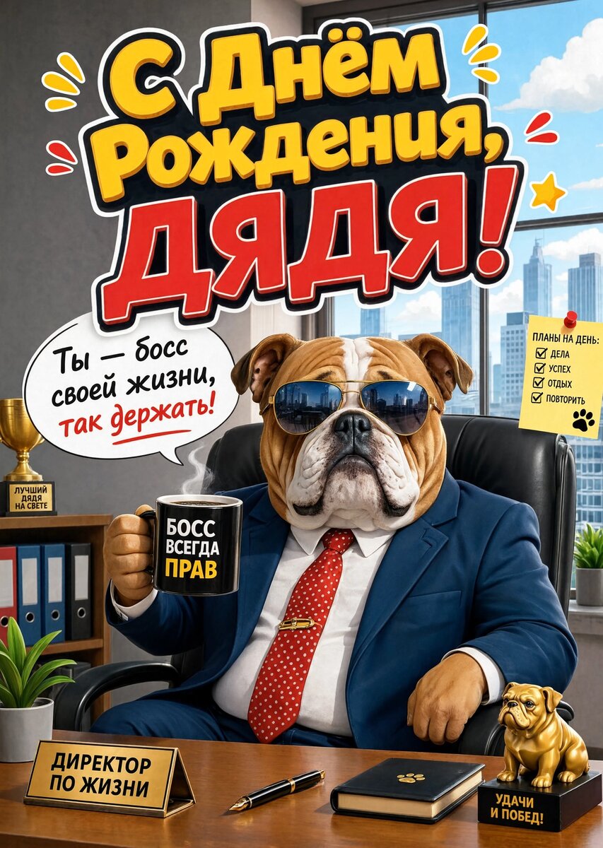 Открытка С Днём Рождения Дядя #30