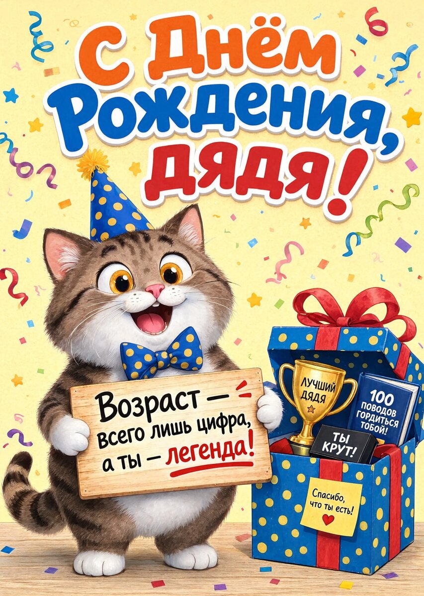 Открытка С Днём Рождения Дядя #40
