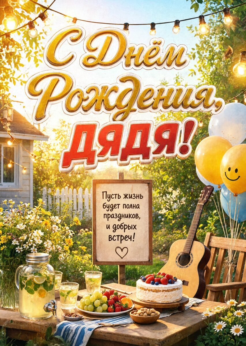 Открытка С Днём Рождения Дядя #5