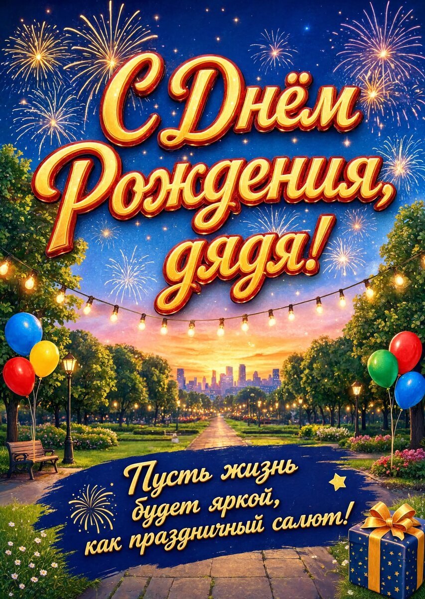 Открытка С Днём Рождения Дядя #7
