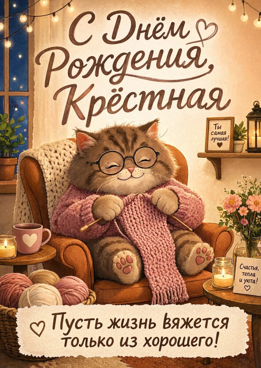Открытка С Днем Рождения Крёстная #13