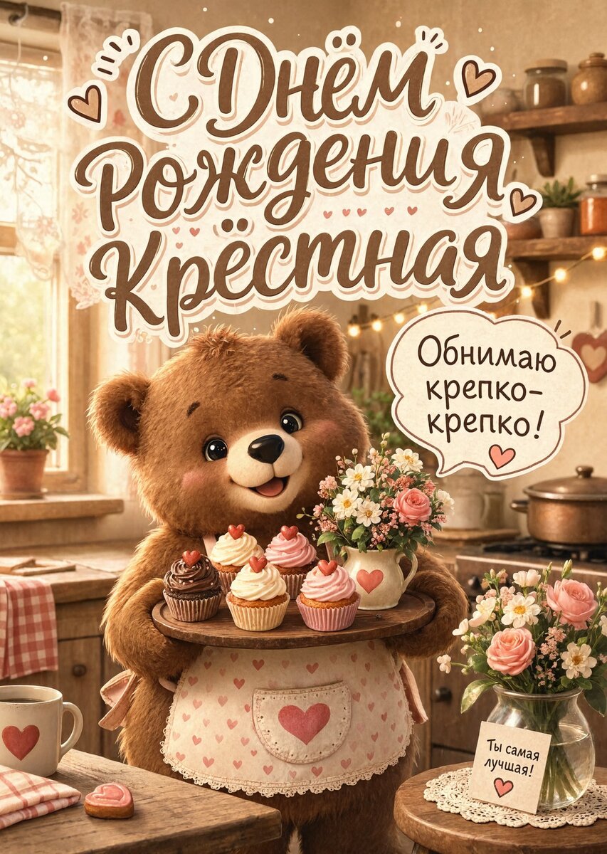 Открытка С Днем Рождения Крёстная #15