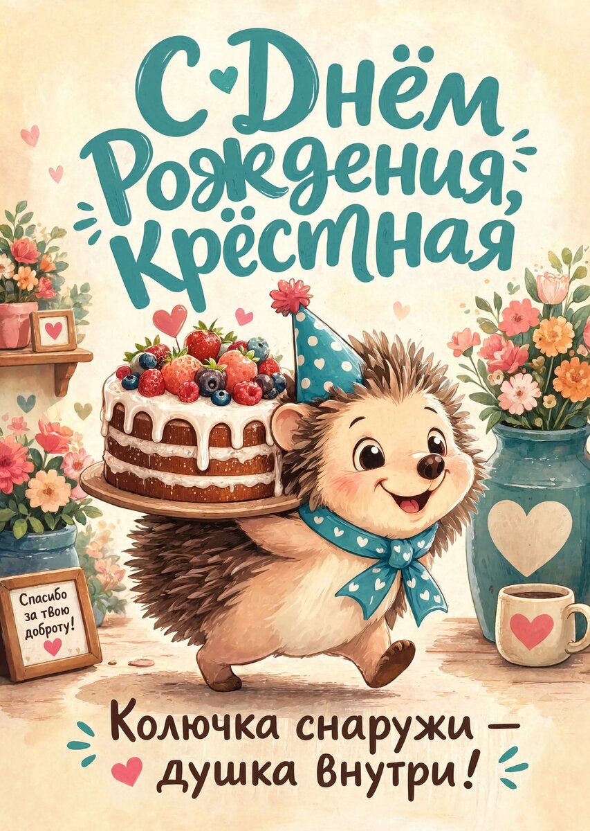 Открытка С Днем Рождения Крёстная #16
