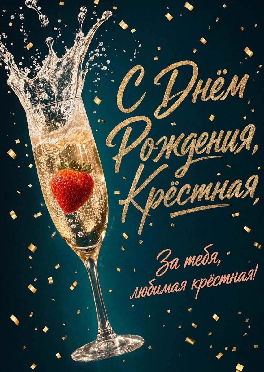 Открытка С Днем Рождения Крёстная #22