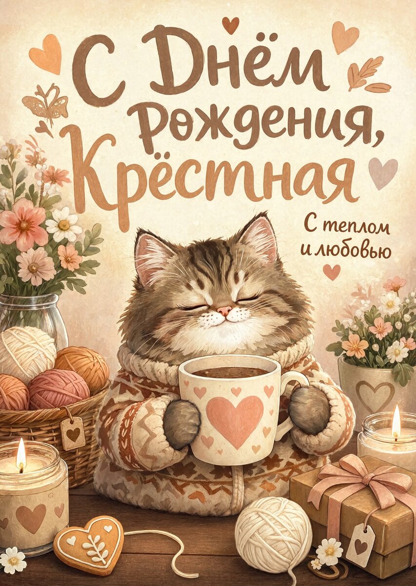 Открытка С Днем Рождения Крёстная #28