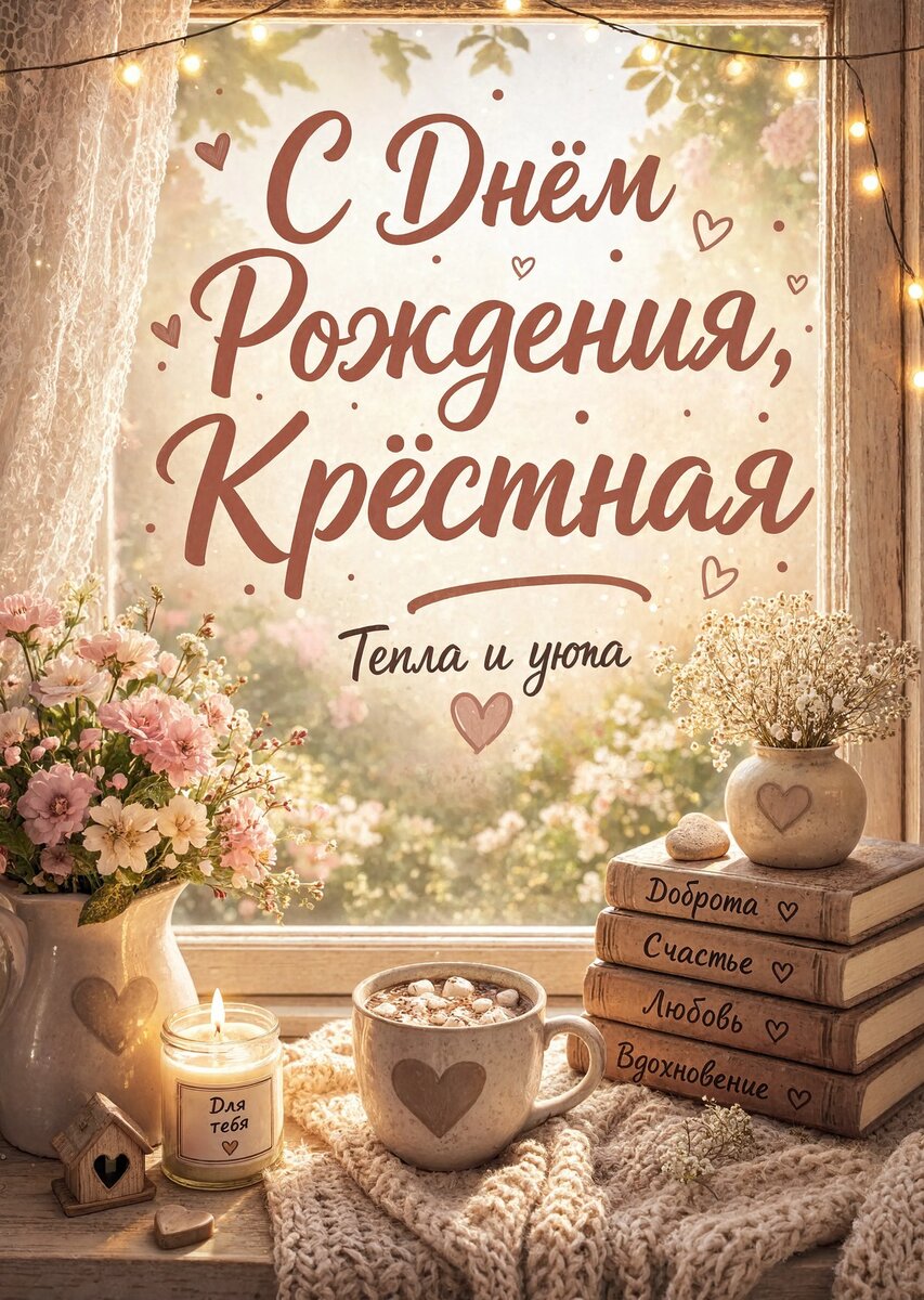 Открытка С Днем Рождения Крёстная #30