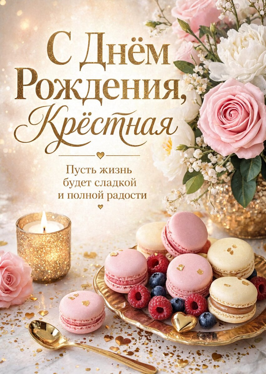 Открытка С Днем Рождения Крёстная #35