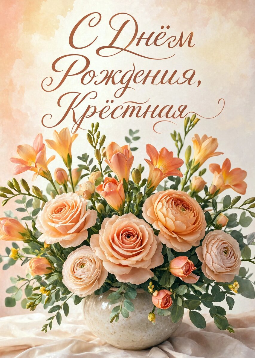 Открытка С Днем Рождения Крёстная #37