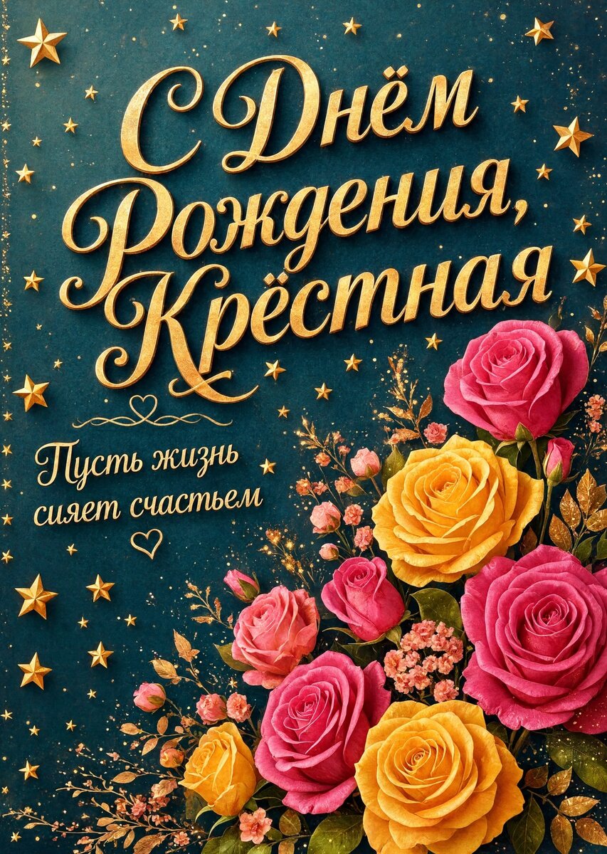 Открытка С Днем Рождения Крёстная #39