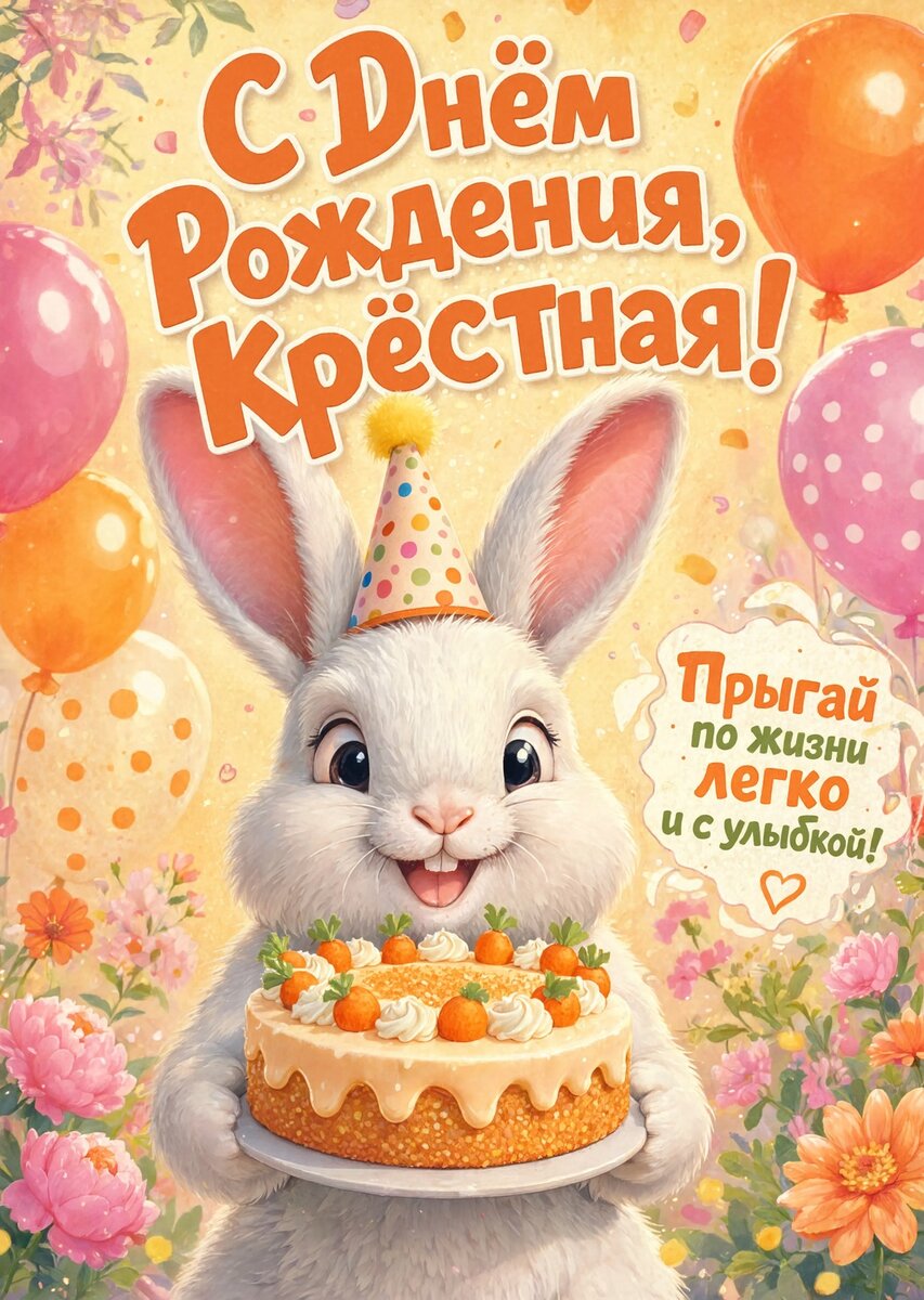 Открытка С Днем Рождения Крёстная #40