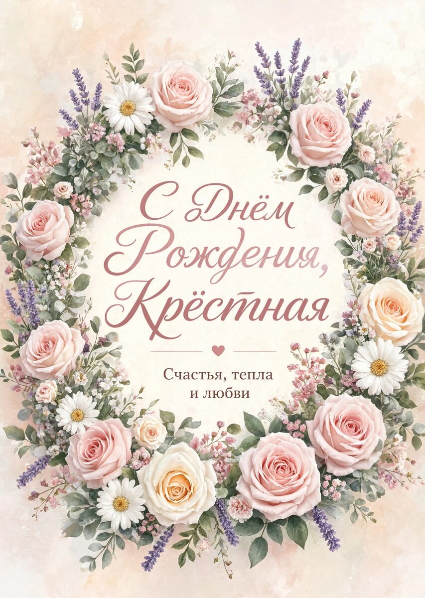 Открытка С Днем Рождения Крёстная #45