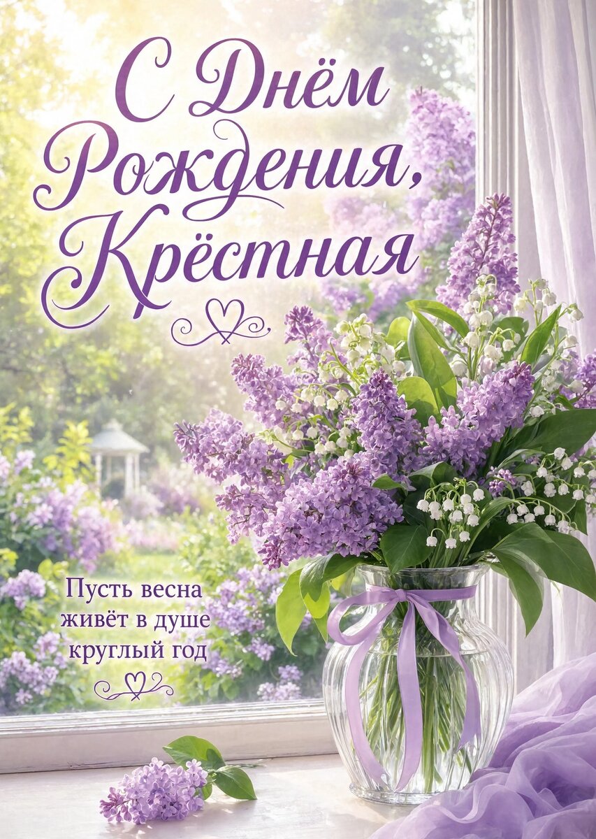Открытка С Днем Рождения Крёстная #46