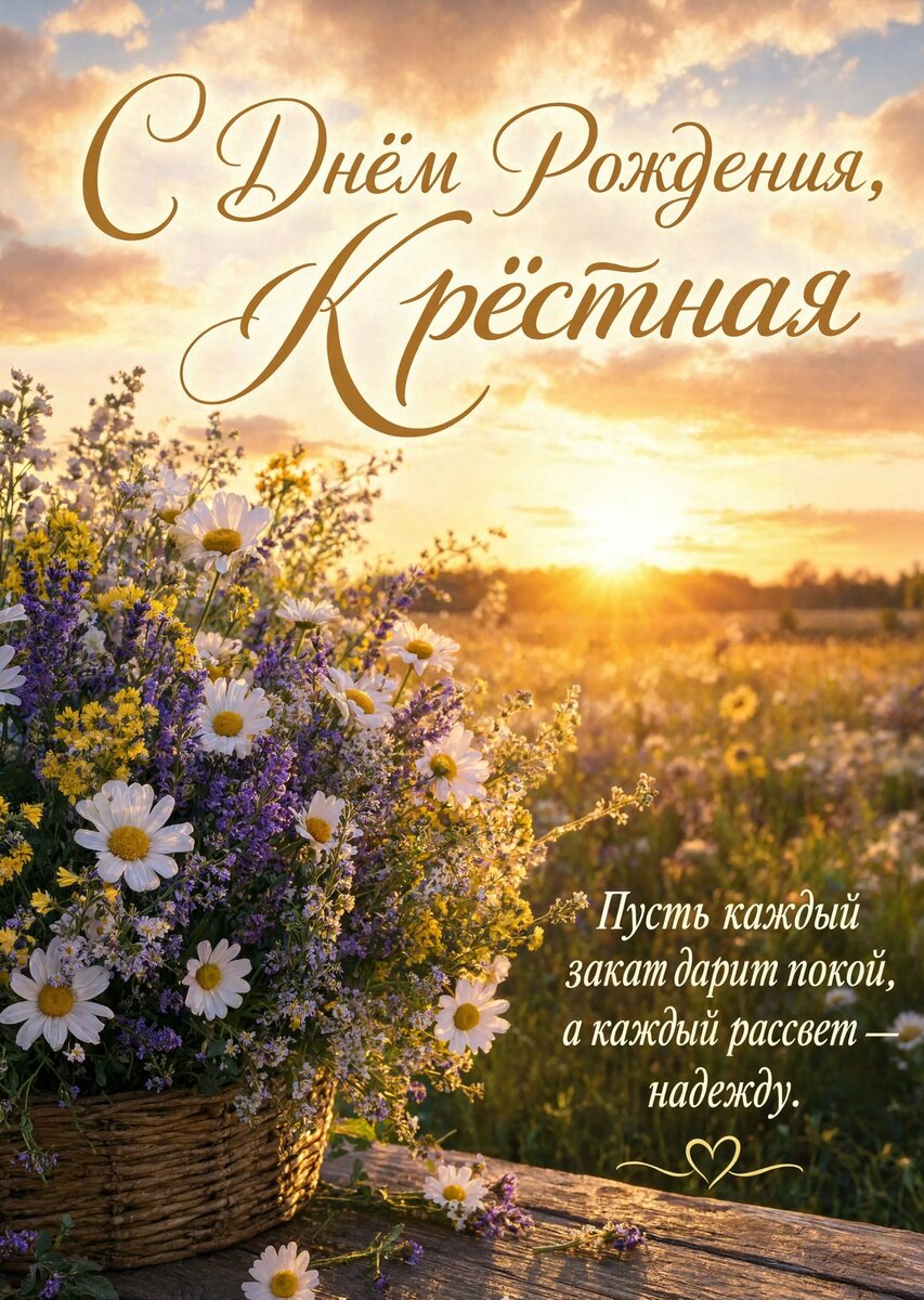 Открытка С Днем Рождения Крёстная #48