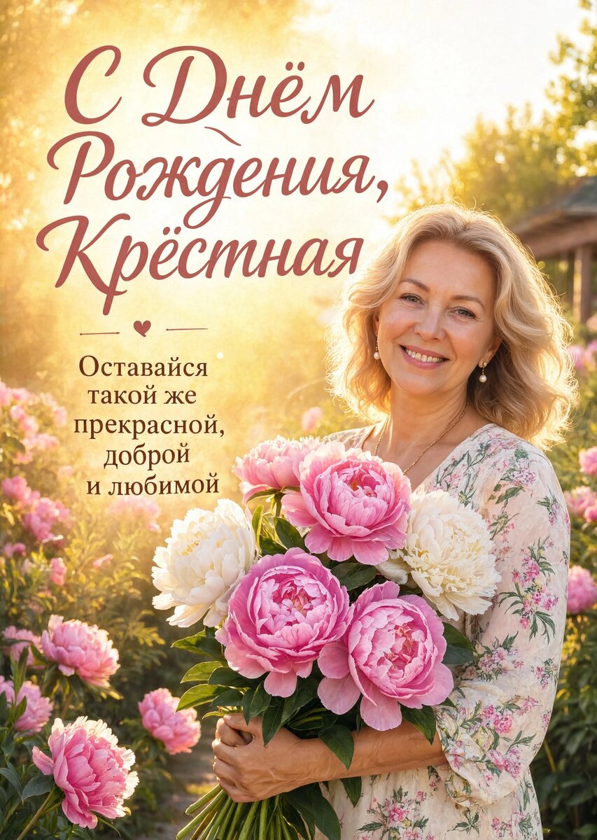 Открытка С Днем Рождения Крёстная #50