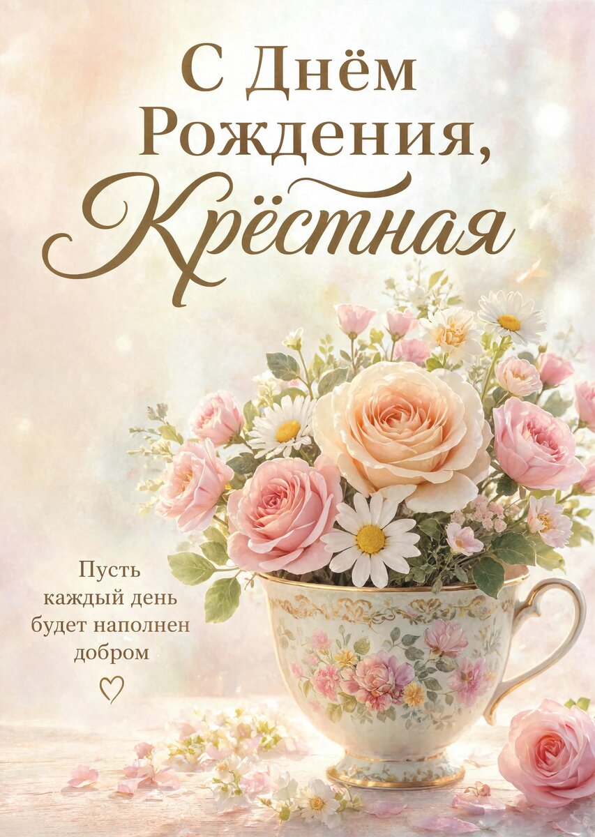 Открытка С Днем Рождения Крёстная #52