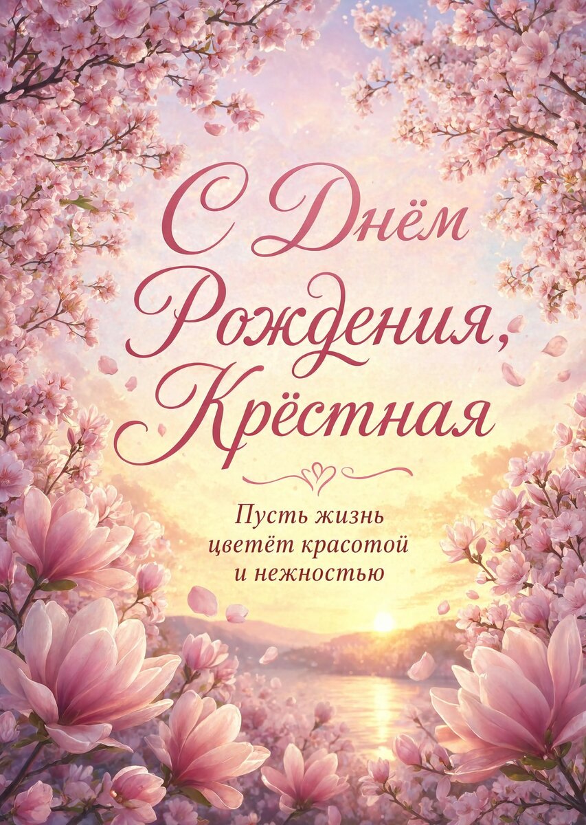 Открытка С Днем Рождения Крёстная #54