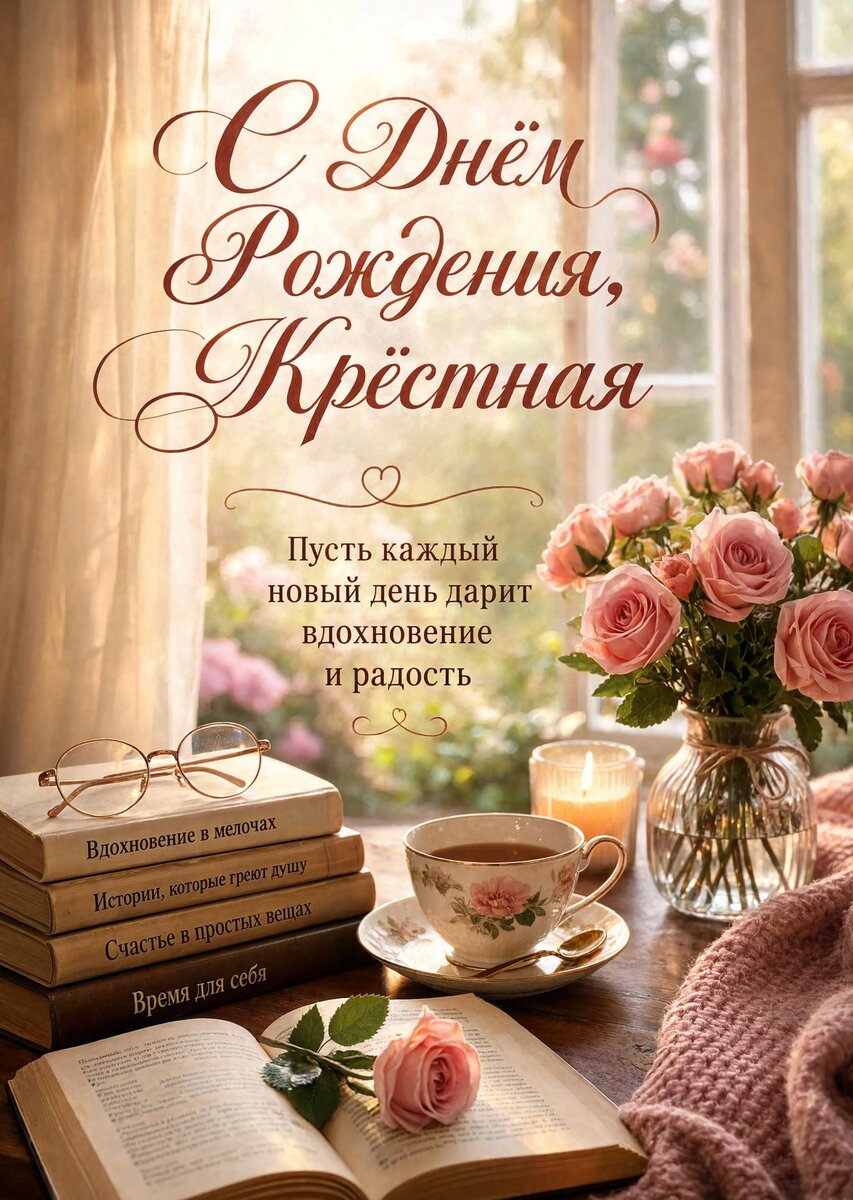 Открытка С Днем Рождения Крёстная #55
