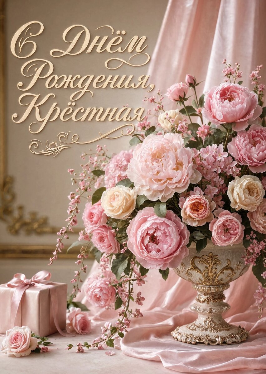 Открытка С Днем Рождения Крёстная #56
