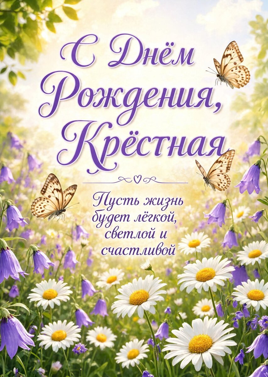 Открытка С Днем Рождения Крёстная #57