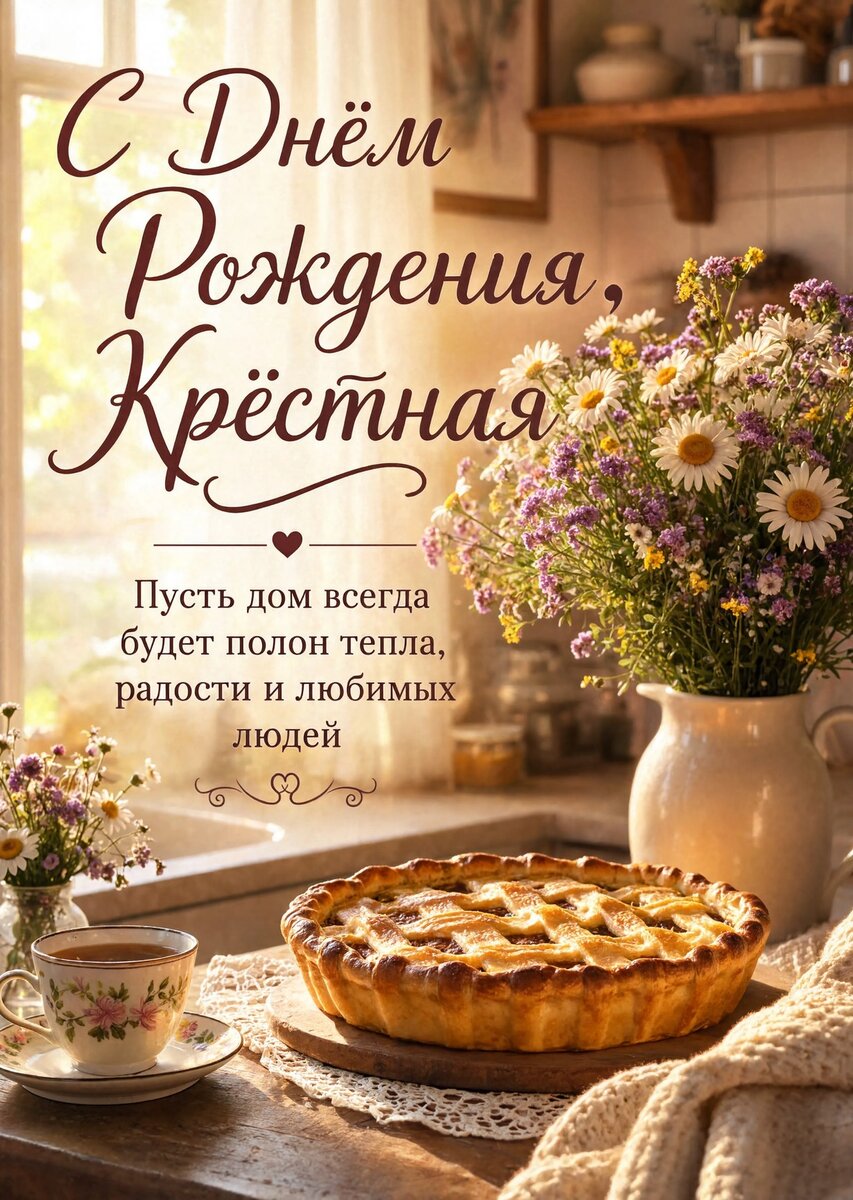 Открытка С Днем Рождения Крёстная #59