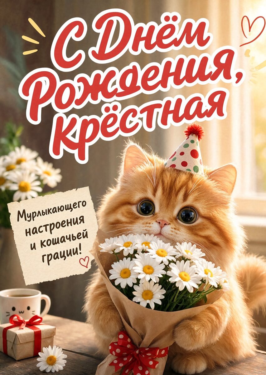 Открытка С Днем Рождения Крёстная #63