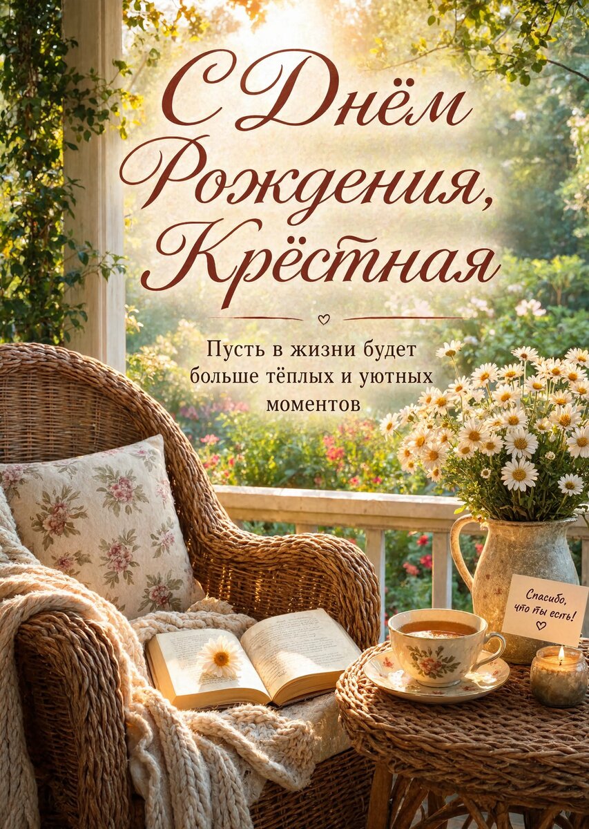 Открытка С Днем Рождения Крёстная #64