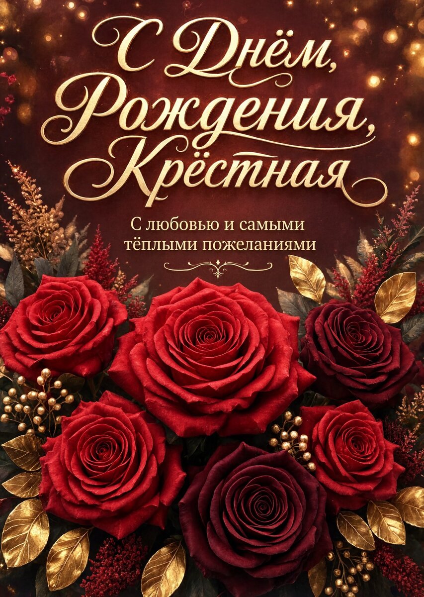 Открытка С Днем Рождения Крёстная #65