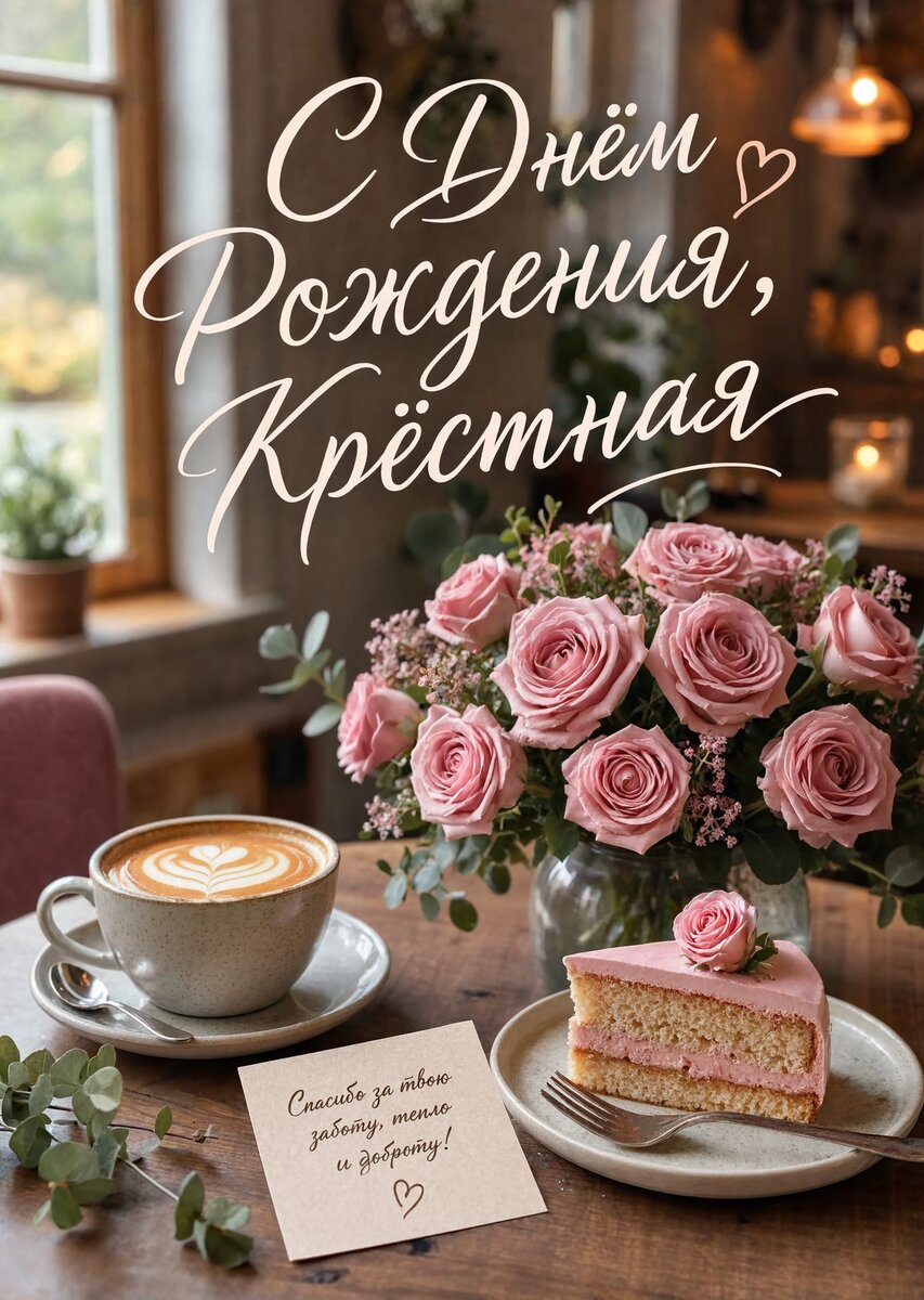 Открытка С Днем Рождения Крёстная #67
