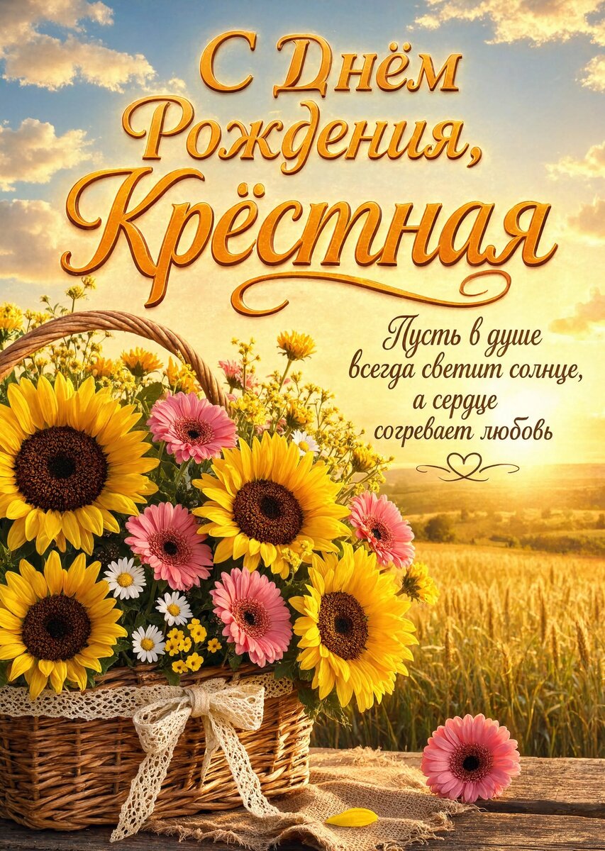 Открытка С Днем Рождения Крёстная #68