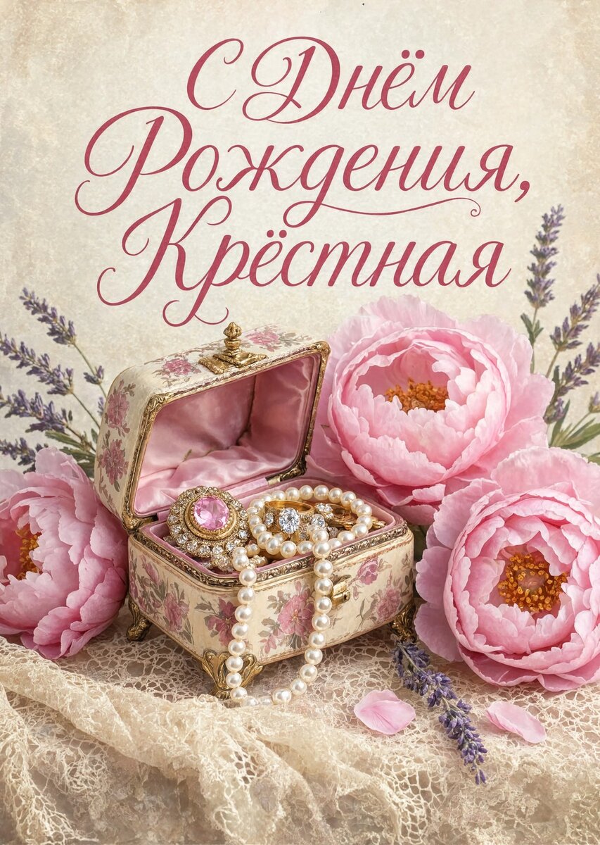 Открытка С Днем Рождения Крёстная #69