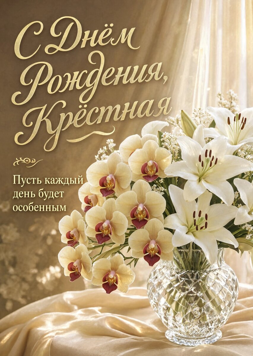 Открытка С Днем Рождения Крёстная #70