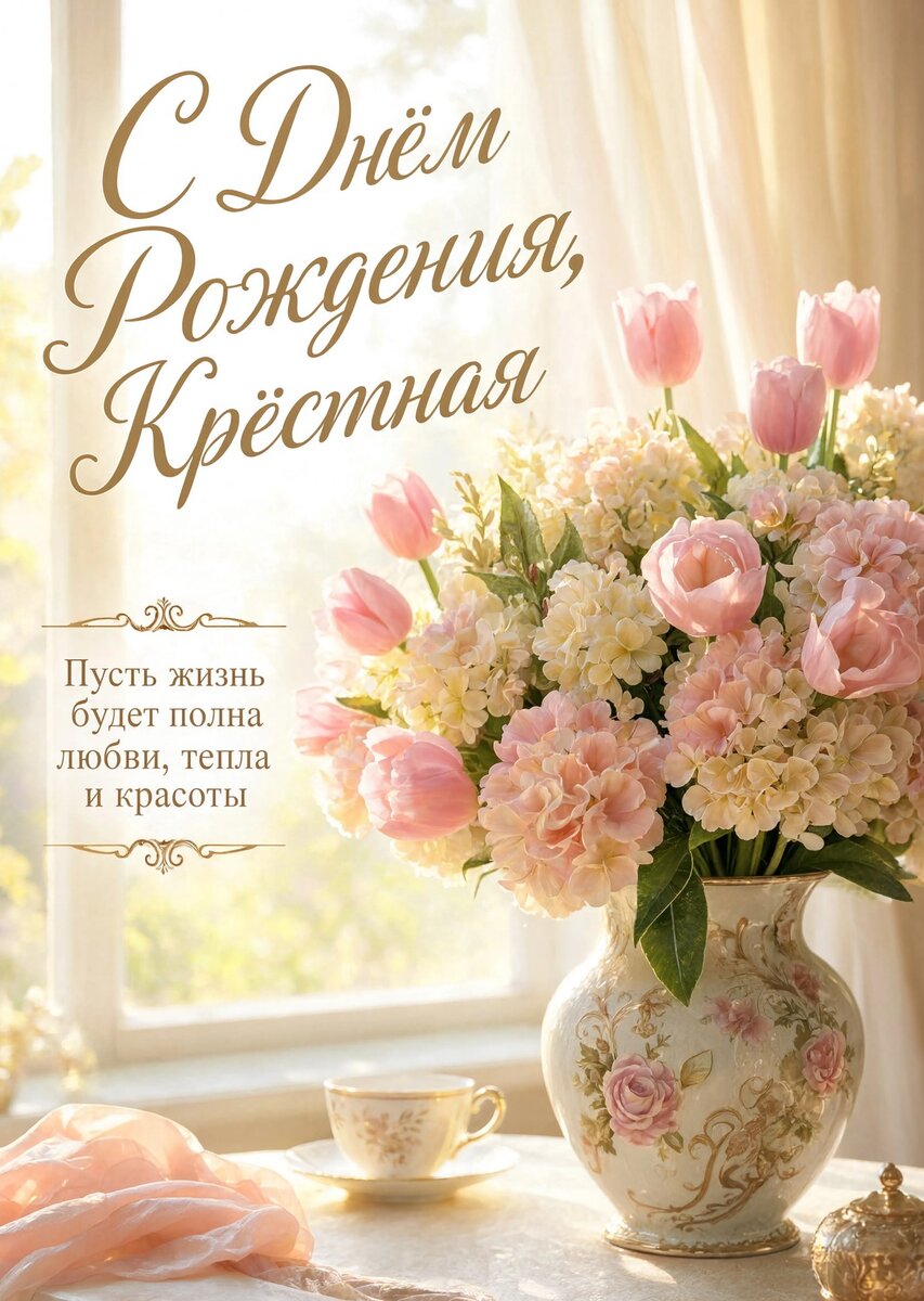 Открытка С Днем Рождения Крёстная #73