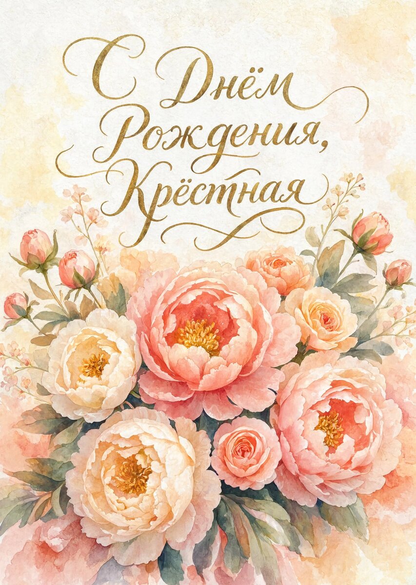 Открытка С Днем Рождения Крёстная #75