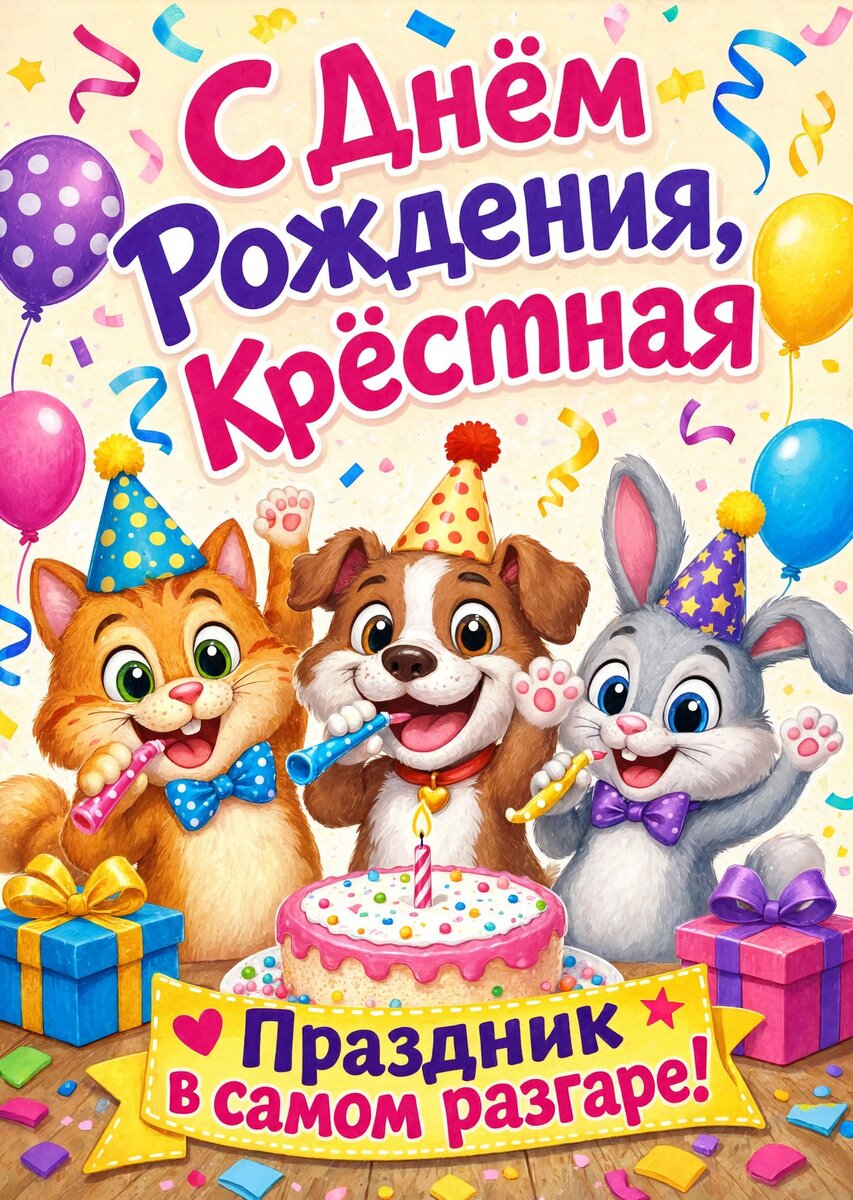 Открытка С Днем Рождения Крёстная #8
