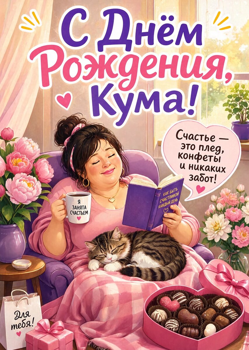 Открытка С Днем Рождения Кума #1