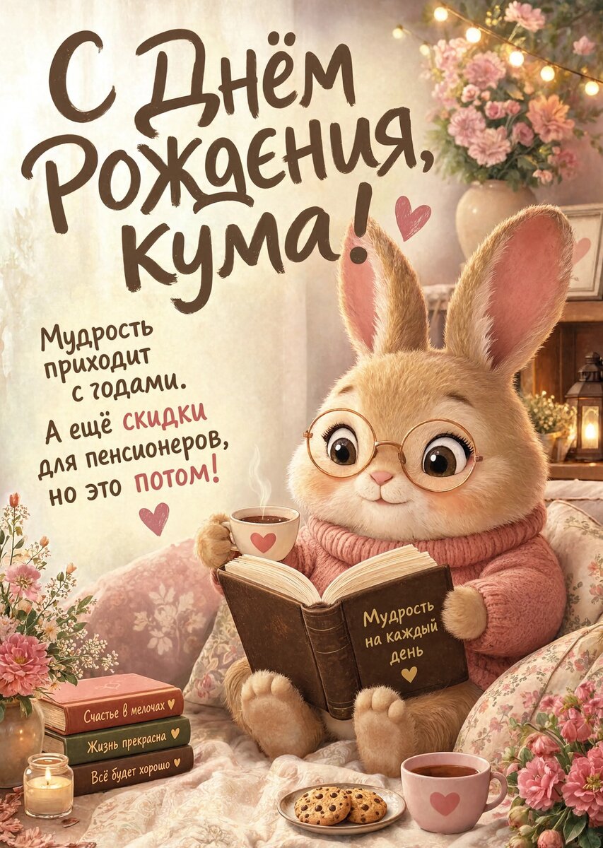 Открытка С Днем Рождения Кума #3
