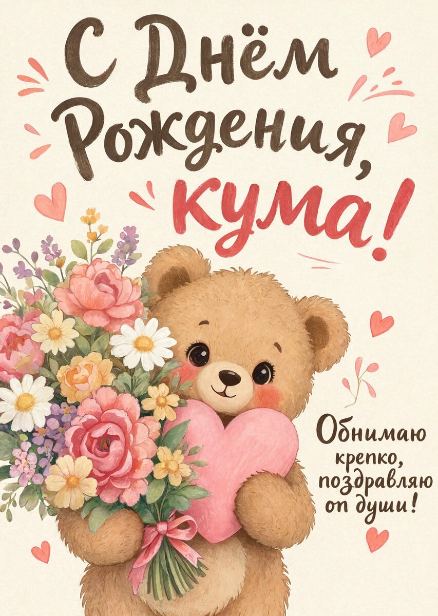 Открытка С Днем Рождения Кума #4