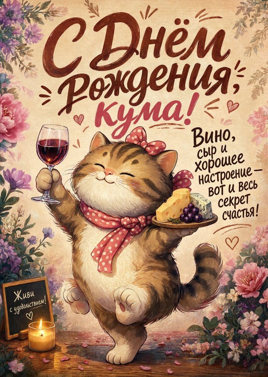 Открытка С Днем Рождения Кума #6
