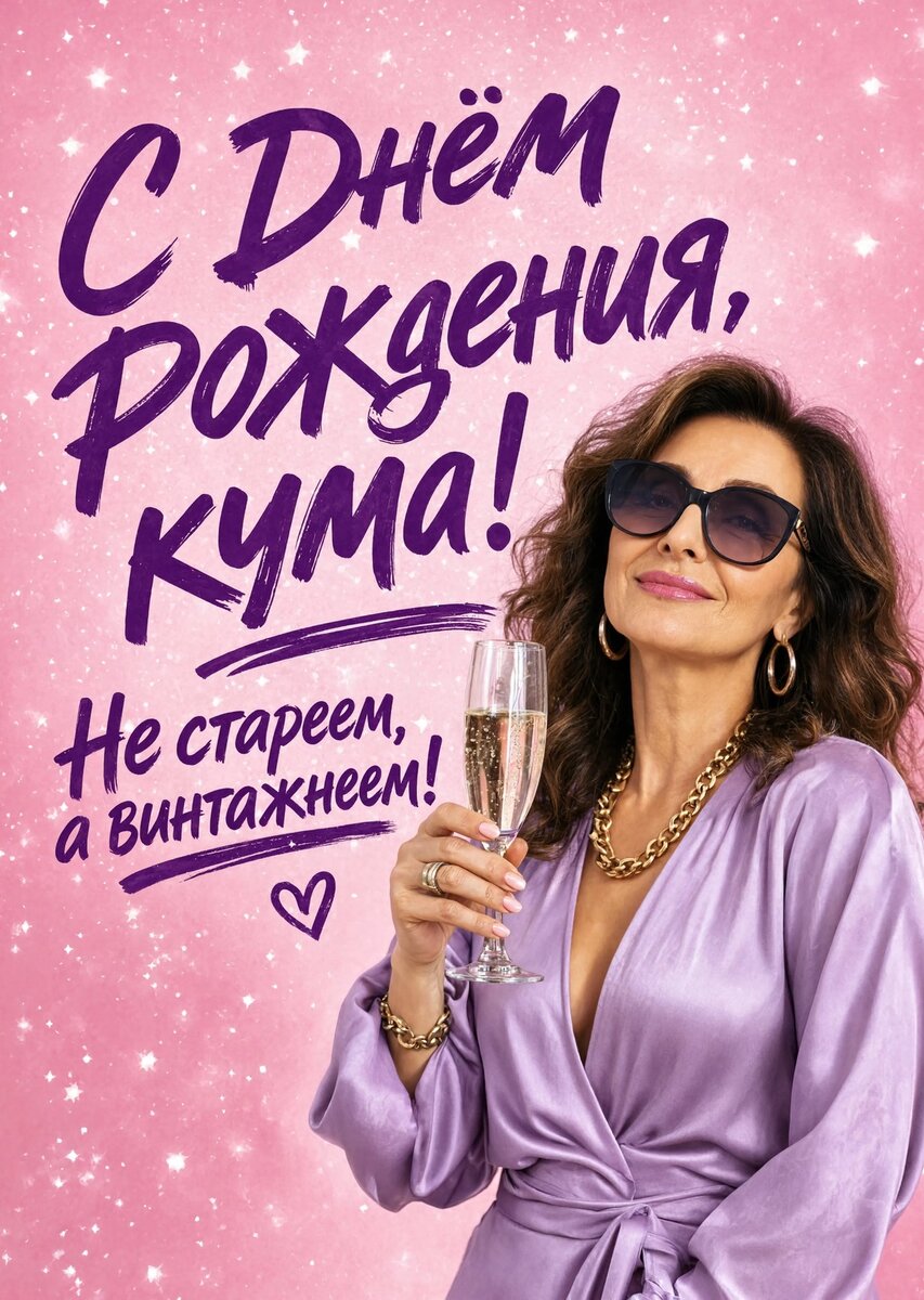 Открытка С Днем Рождения Кума #8