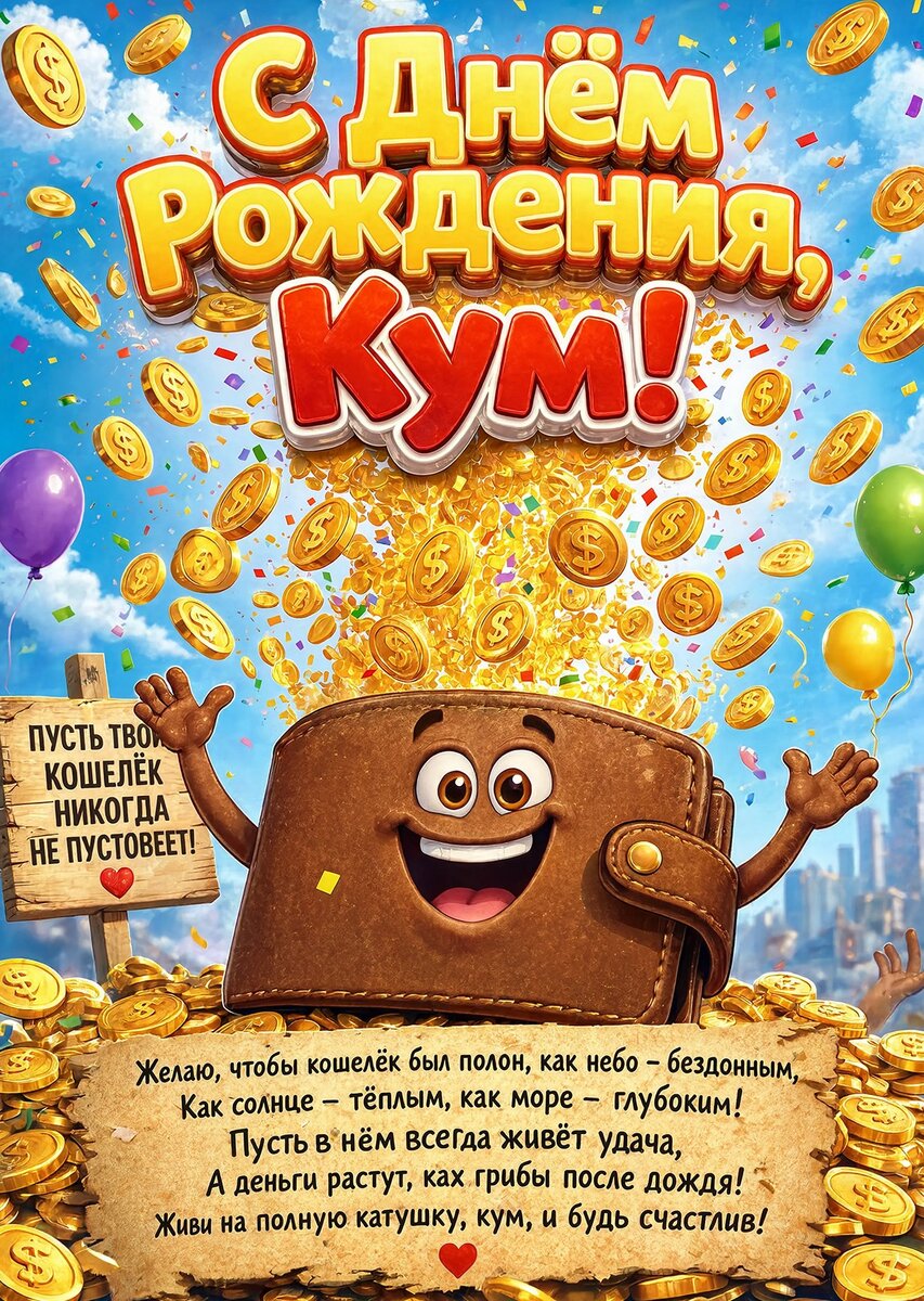 Открытка "С днем рождения куму" #1
