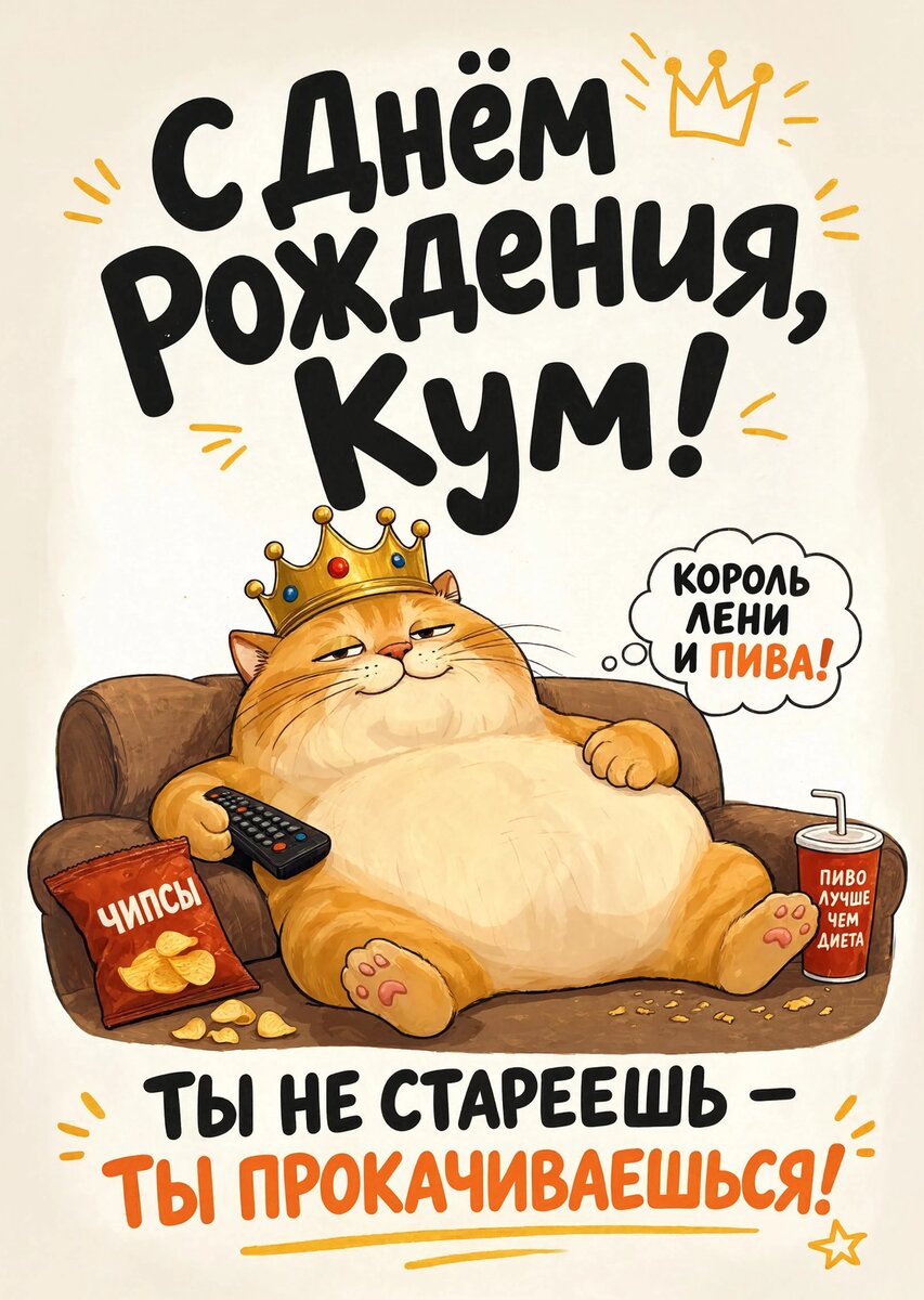 Открытка "С днем рождения куму" #24