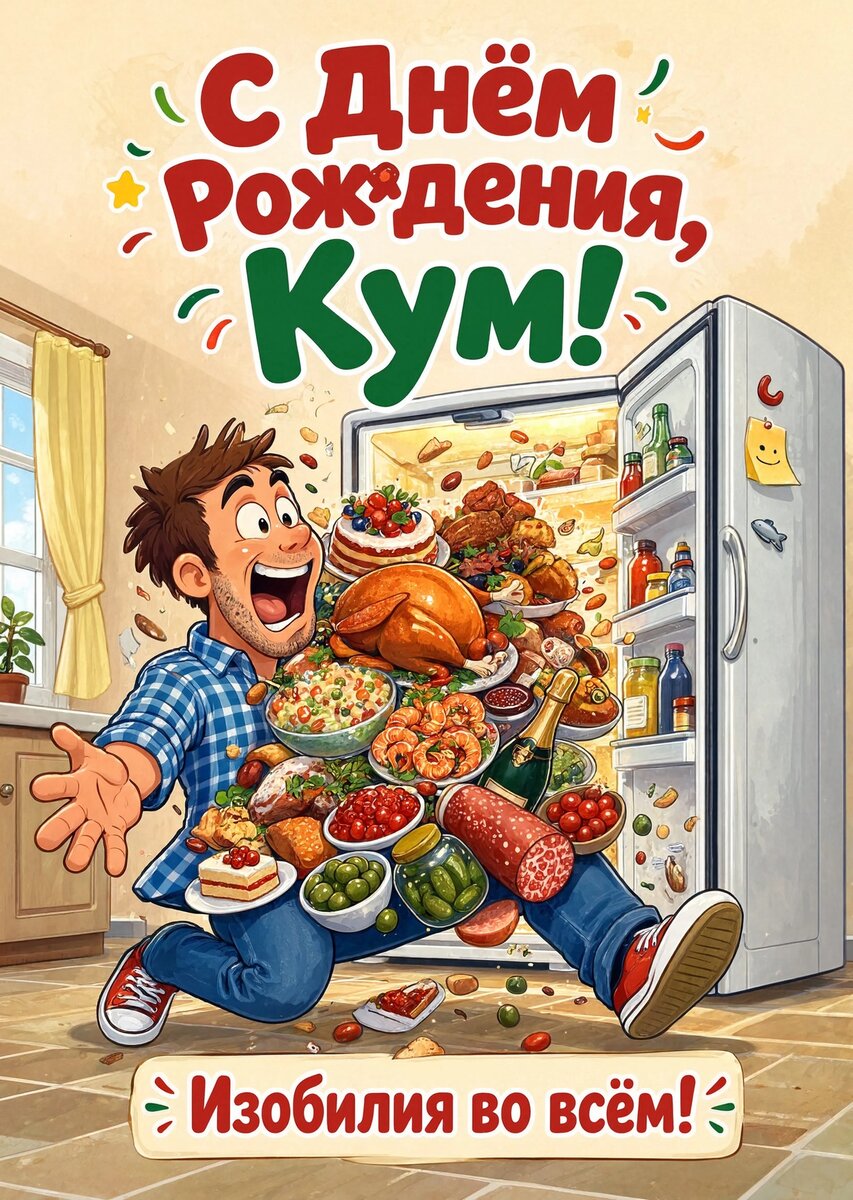 Открытка "С днем рождения куму" #4