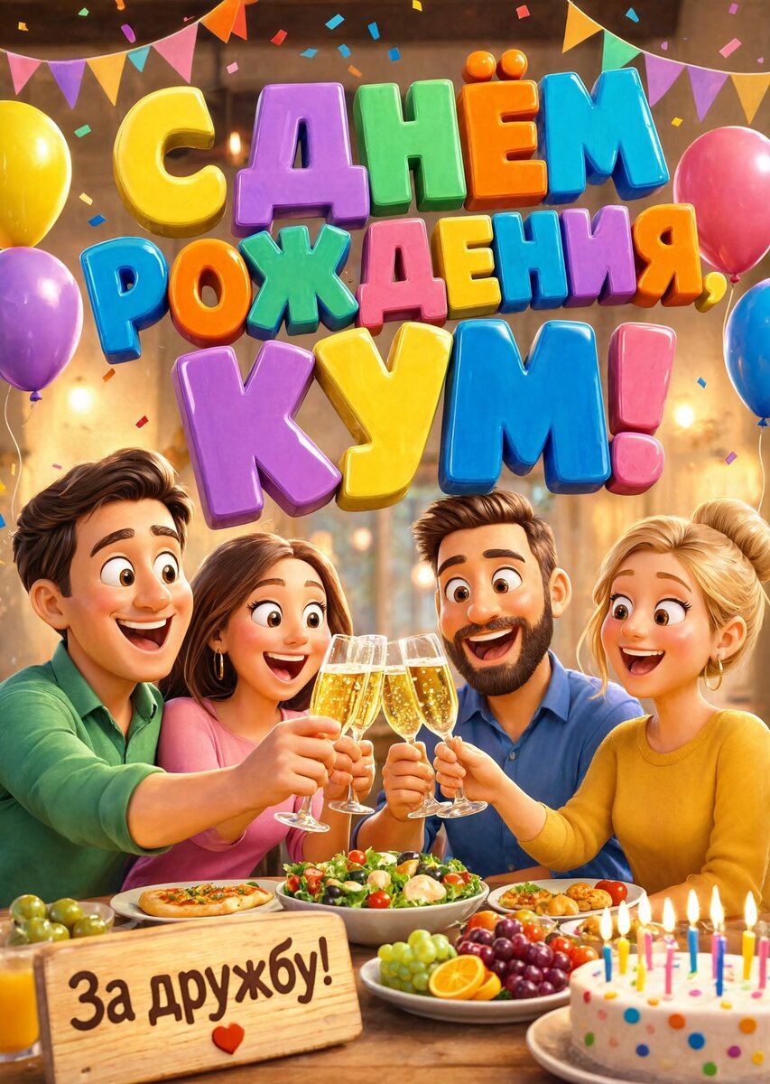 Открытка "С днем рождения куму" #48